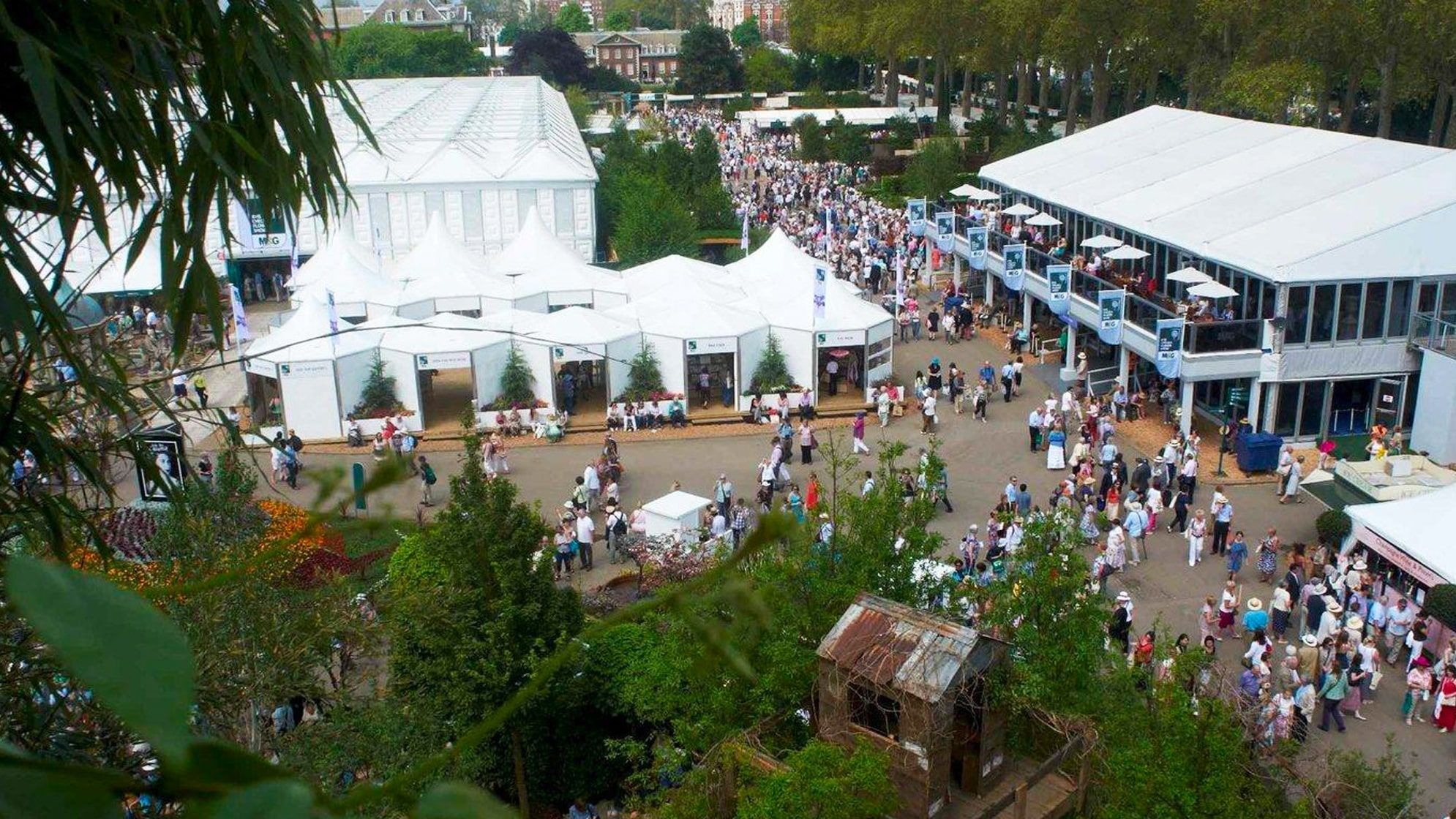 Aerial view of RHS Chelsea Flower Show