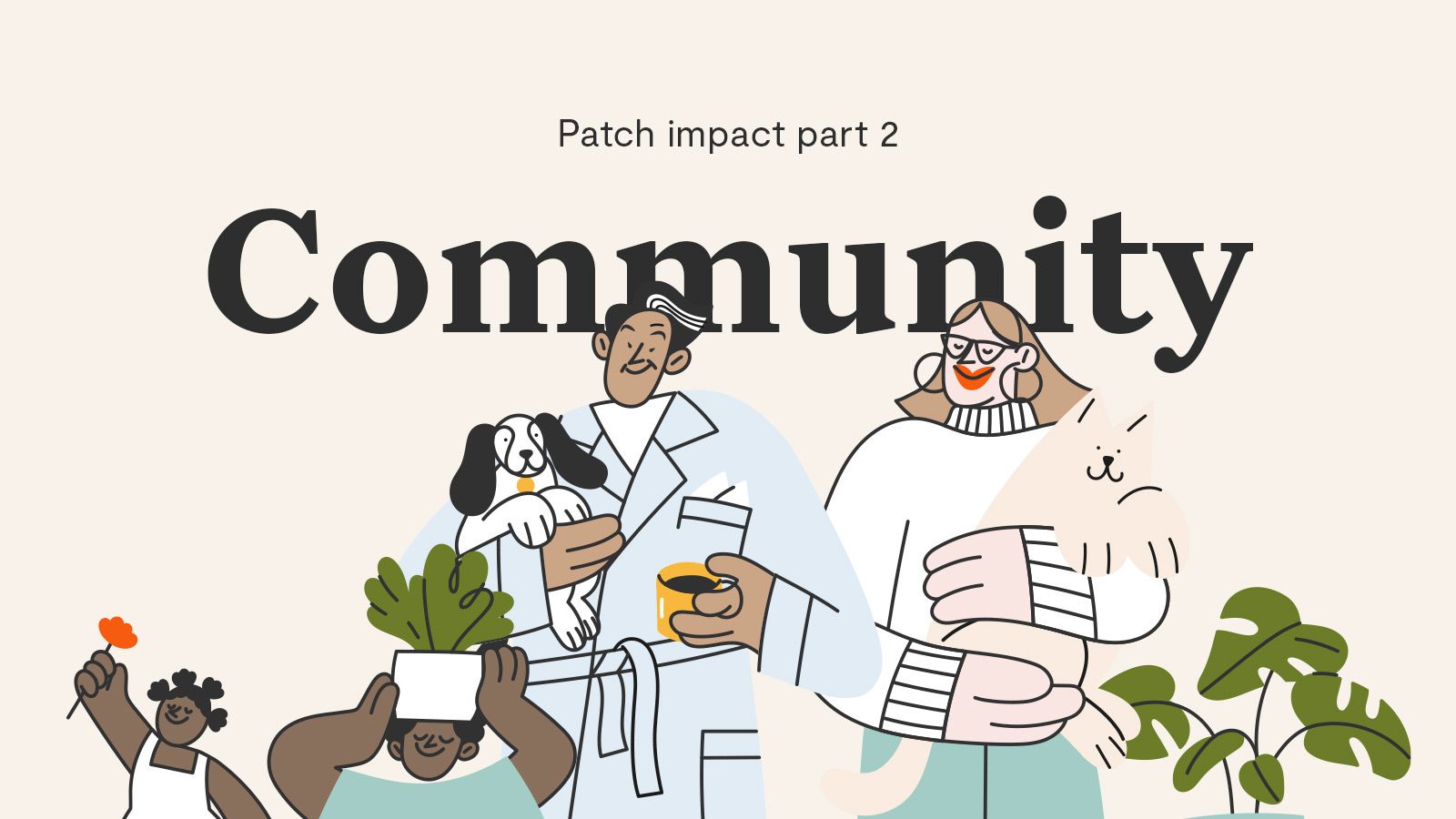 Patch impact report 2021: communities. Illustation representing Patch's diverse communities.